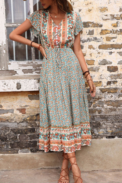 Bohemian Maxi Dress | Flutter Sleeve Dress | Classy Fashion Chic