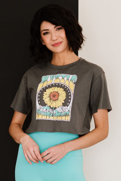 Organic Generation Mystic Sunflower Cropped Tee - Classy Fashion Chic