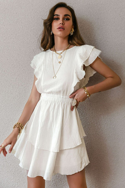 Butterfly Sleeve Dress | Layered Mini Dress | Classy Fashion Chic