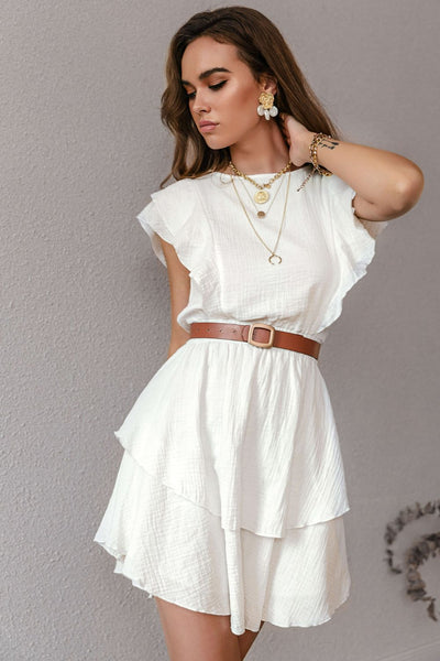 Butterfly Sleeve Dress | Layered Mini Dress | Classy Fashion Chic
