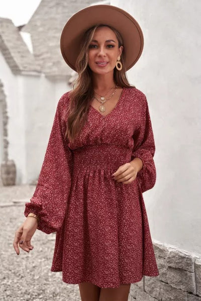 Smocked Waist Flowy Dress - Classy Fashion Chic